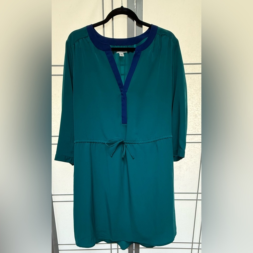 Old Navy Teal and Navy Long Sleeve Dress
